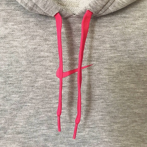 🆕🔥NIKE SUPER CUTE&COMFY MATERIAL GRAY&PINK HOODED SWEATSHIRT NIKE ON HOODIE - Picture 7 of 10